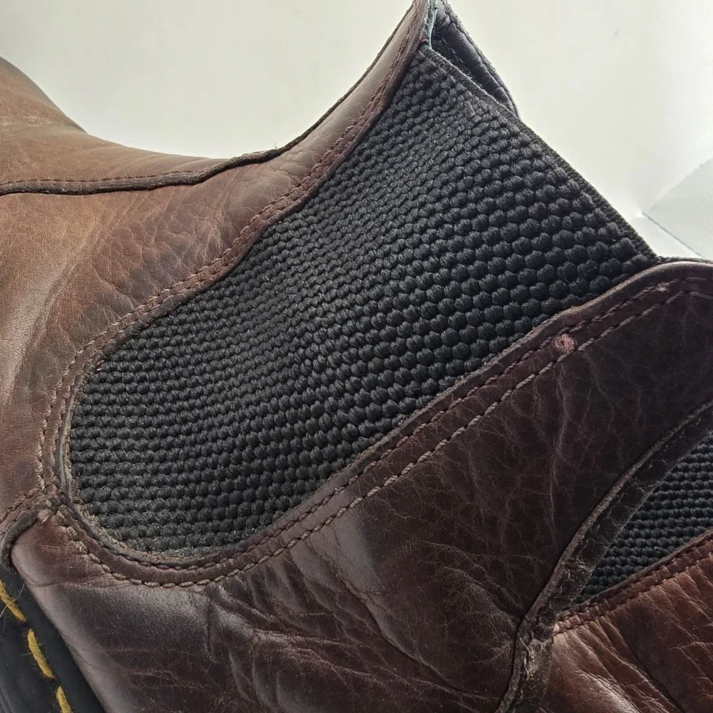 Dr Martens 2976 Leather Chelsea Boots Brown Slip On Mens US 10 UK 9